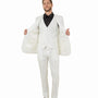 Odyssey Collection: Three-Piece Slim Fit Sharkskin Solid Suit in Ivory