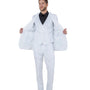 Odyssey Collection: Three-Piece Slim Fit Sharkskin Solid Suit in White