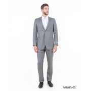 Sharkskin Slim Fit 2-Piece Suit with Notch Lapel - Earth Tan by Tazio