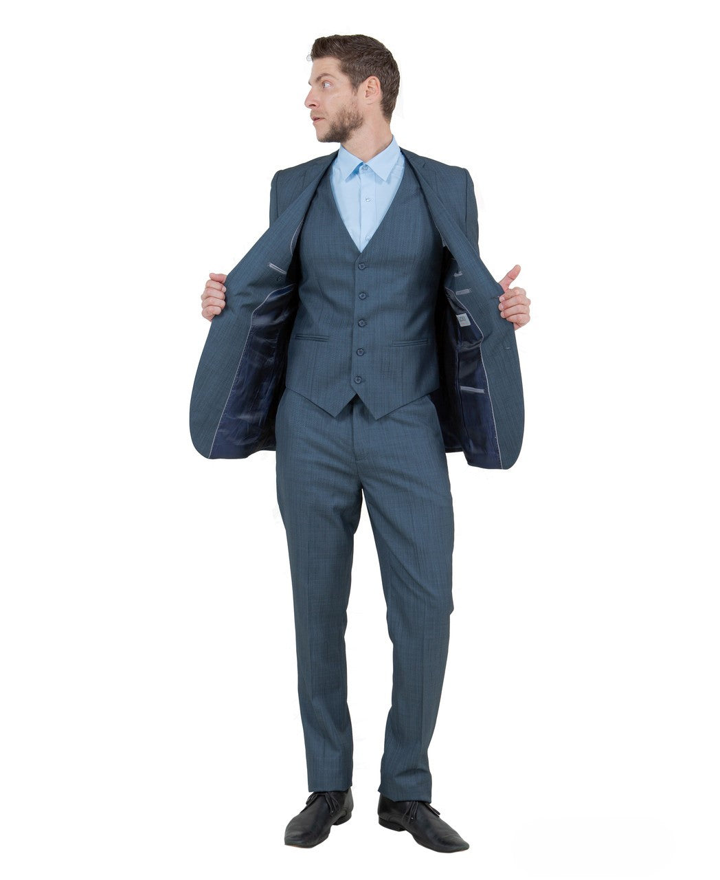Zodiac Signature Blue Three-Piece Suit – Bold Elegance – Suits & More