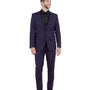 Midas Collection: Ultra Slim Three-Piece Suit with Peak Lapel in Eggplant/Purple