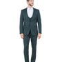 Midas Collection: Ultra Slim Three-Piece Suit with Peak Lapel in Hunter Green