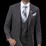 Charcoal Three Piece Regular Fit Fashion Suit M2770
