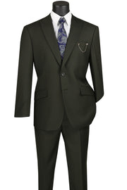 Iris Innovations Collection: Olive 2 Piece Solid Color Single Breasted Modern Fit Suit