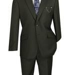 Iris Innovations Collection: Olive 2 Piece Solid Color Single Breasted Modern Fit Suit