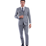 Apollo Collection Stone Grey Sharkskin Three-Piece Suit – Hybrid Fit