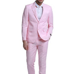 Couturious Collection: 2-Piece Slim Fit Solid Suit For Men In Pink