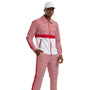 Red Two Tone Houndstooth Sports Suit with 2
