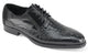 Luxe Allure: Black Crocodile Inspired Leather Lace Dress Shoes