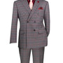 Luxelito Collection: Glen Plaid Modern Fit Fusion Suit in Charcoal