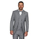 LunarLuxe Collection: Grey 3-Piece Suit with Double-Breasted Vest and Pleated Pants - Classic Fit