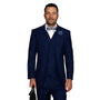 LunarLuxe Collection: Sapphire 3-Piece Suit with Double-Breasted Vest and Pleated Pants - Classic Fit