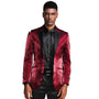 Selene Style Collection: Burgundy Solid Shine Single Breasted Slim Fit Blazer