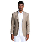 Galaxy Garnish Collection: Tan Solid Color Slim Fit Blazer