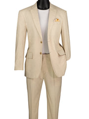 Albero Collection: Tan Linen Cotton Modern Fit 2-Piece Suit