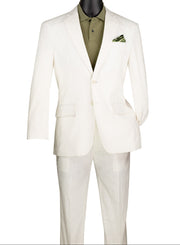 Albero Collection: White Linen Cotton Modern Fit 2-Piece Suit