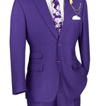 Astro Collection: Purple 2 Piece Windowpane Single Breasted Modern Fit Suit