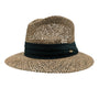 Scala Men's Twisted Seagrass Safari Hat with Matching 3-Pleat Cotton Band - Dark Green