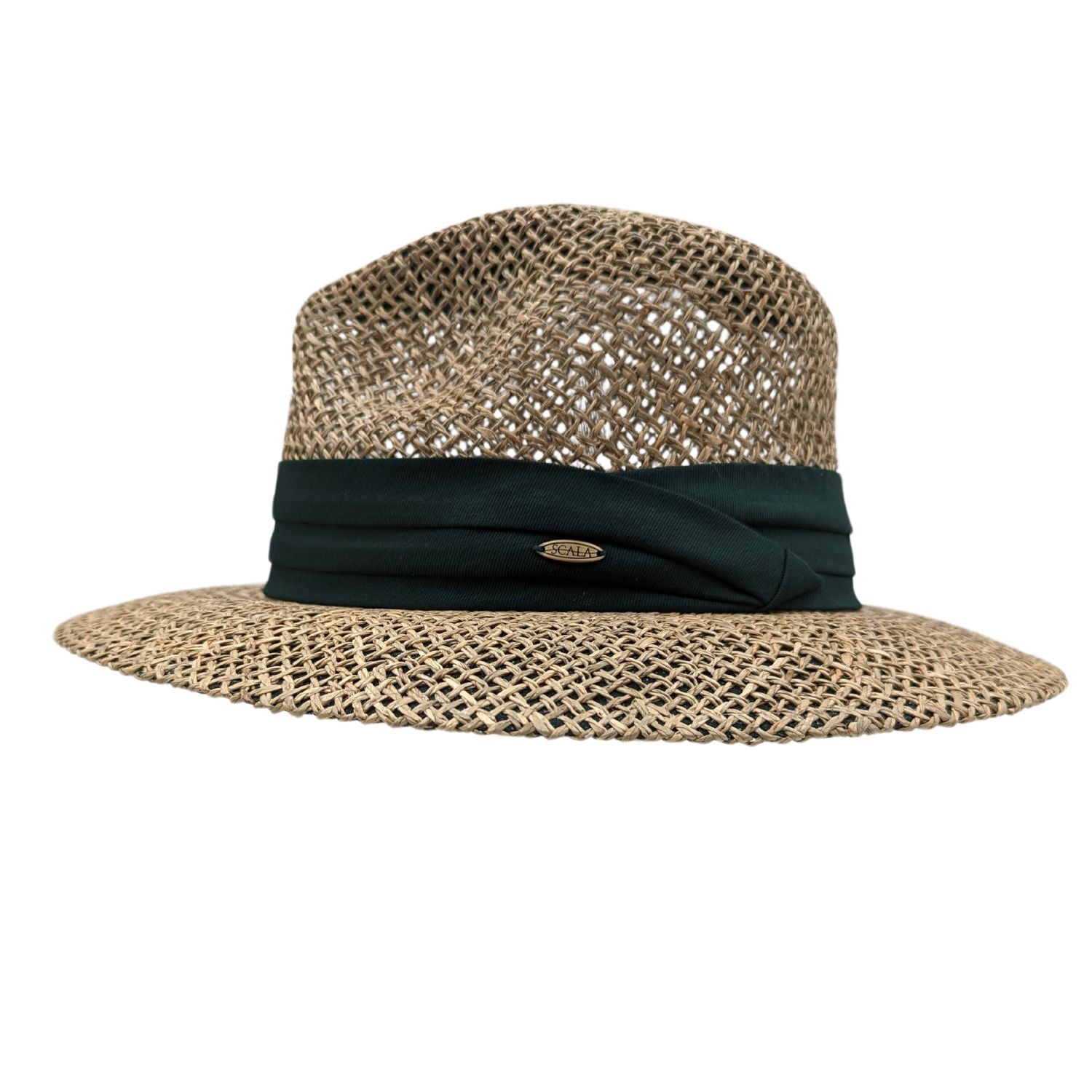 Men's Natural Twisted Seagrass Safari Hat with 3 Brim and Cotton Band in  Dark Green – Suits & More