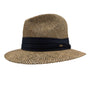 Scala Men's Twisted Seagrass Safari Hat with Matching 3-Pleat Cotton Band - Navy