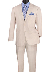 Medievalor Collection: Tan 2 Piece Seersucker Single Breasted Modern Fit Suit