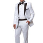 Zosimo Collection: White Tuxedo with Black Satin Peak Lapel – Slim Fit