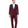 Vanguard Collection: Burgundy Tuxedo with Black Satin Peak Lapel – Slim Fit