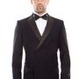 Phantom Collection: Navy Double Breasted Tuxedo with Black Satin Peak Lapel – Slim Fit