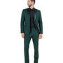 Obsidian Collection: Green Two-Piece Tuxedo with Satin Side Stripe Pants – Hybrid Fit