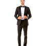 Obsidian Collection: Black Two-Piece Tuxedo with Satin Side Stripe Pants – Hybrid Fit