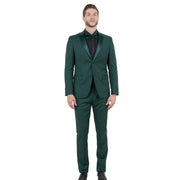 Green 2-Piece Hybrid Fit Tuxedo with Satin Notch Lapels