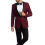 Sterling Collection: Burgundy Tuxedo with Black Satin Lapel – Slim Fit