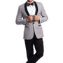 Sterling Collection: Light Grey Tuxedo with Black Satin Shawl Lapel – Slim Fit