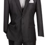 Imperial Collection: Modern Fit Vested Suit with Contrasting Trim In Black