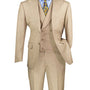 Classique Collection: Taupe 3 Piece Solid Color Single Breasted Modern Fit Suit