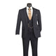 Mavix Collection: 3-Piece Modern Fit Suit with Built-In Pocket Square and Lapel Pin in Charcoal Black