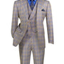 Elegancia Collection: Modern Fit 3-Piece Suit with Single-Breasted Jacket In Blue