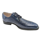 cobalt crocodile inspired leather lace dress shoe side view