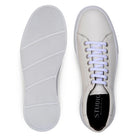 Leather outsole with rubber inserts on white Belvedere loafer