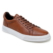 Antique Tan Italian Deerskin Low-Top Sneaker by Belvedere