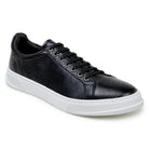 Black Italian deerskin low-top sneaker by Belvedere