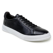 Black Italian Deerskin Low-Top Sneaker by Belvedere