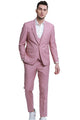 Noble Collection: Men's 3-Piece Slim Fit Solid Suit In Mauve