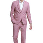 Noble Collection: Men's 3-Piece Slim Fit Solid Suit In Mauve