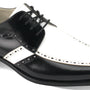 Two Tone Leather Lace Dress Shoes for Distinctive Men in Black & White