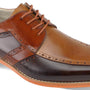 Two Tone Leather Lace Dress Shoes for Distinctive Men in Tan & Burgundy