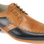 Two Tone Leather Lace Dress Shoes for Distinctive Men in Tan & Navy