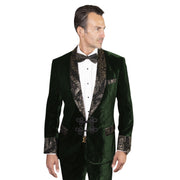 Markarian Collection: Hunter 2-Piece Tailored Fit Velvet Tuxedo with Flat Front Pants