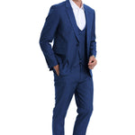 Avantique Collection: 3-Piece Solid Suit For Men In Navy - Slim Fit