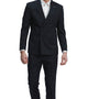 Windwalker Collection: 2-Piece Pin Stripe Slim Fit Suit For Men In Navy